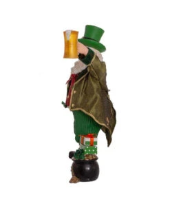 Kurt Adler 12" Fabriché™ Musical Irish Santa Holding A Beer Mug -Holiday Supplies fa0149 04 83873.1628264476