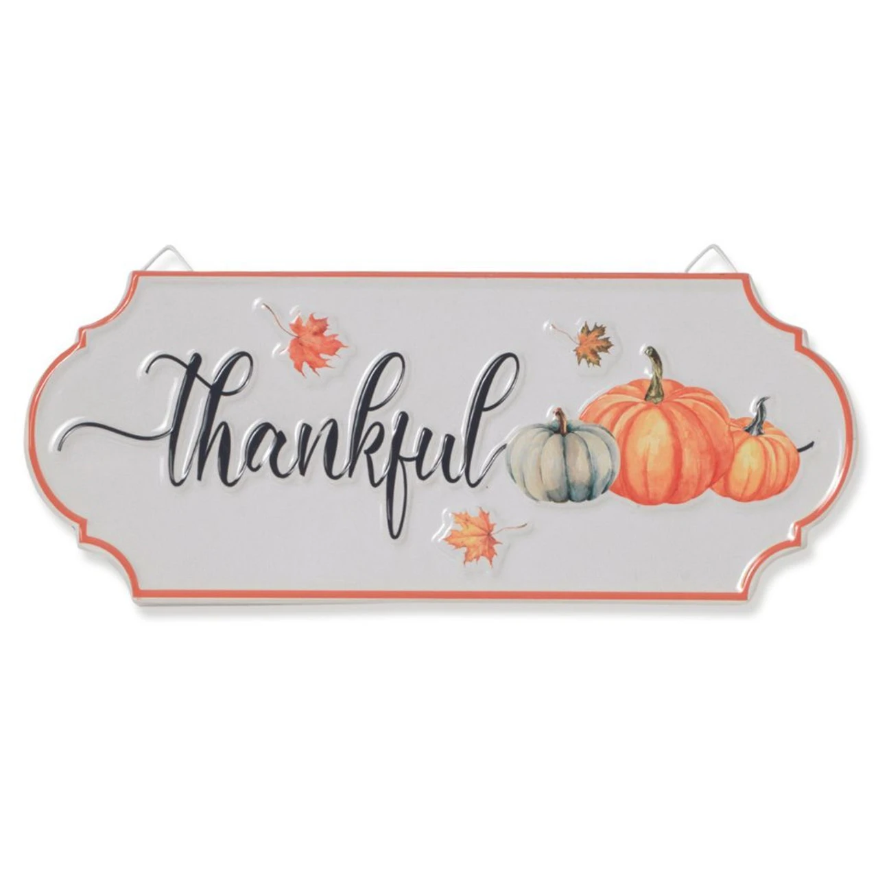 Metal Wall Sign Embossed With The Word Thankful 3 Metal Wall Sign Embossed With The Word Thankful