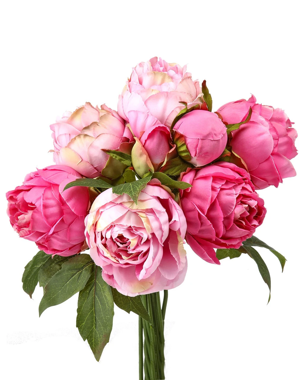 Rose Pink Artificial Peony & Buds Bundle 13" 3 Rose Pink Artificial Peony & Buds Bundle 13"