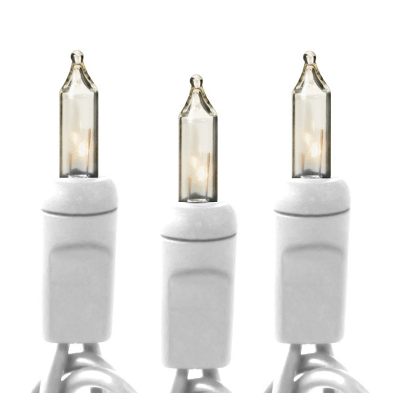 50 FOOT - CLEAR MINI LIGHT SET WITH WHITE WIRE - 100 LIGHTS - 3 50 FOOT - CLEAR MINI LIGHT SET WITH WHITE WIRE - 100 LIGHTS -