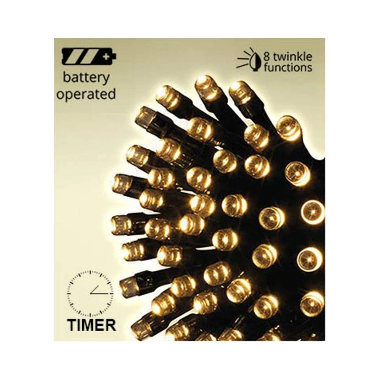 Lumineo 96 LED Warm White Twinkle Lights Black Wire 5 Lumineo 96 LED Warm White Twinkle Lights Black Wire - Image 3