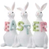 Triple Easter Bunny Welcome Sign 8"