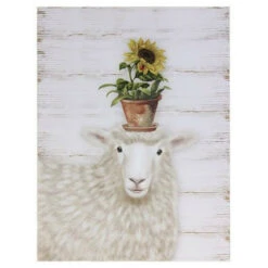16" Spring Time Sheep Wall Art